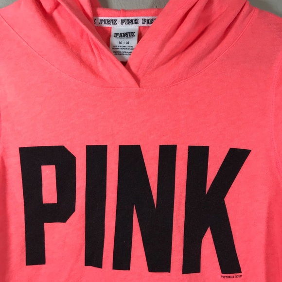 VS PINK neon logo Longsleeve hoodie pocket sweater - Picture 2 of 7